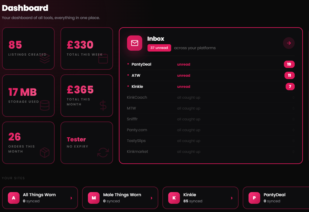 The KC Hub dashboard