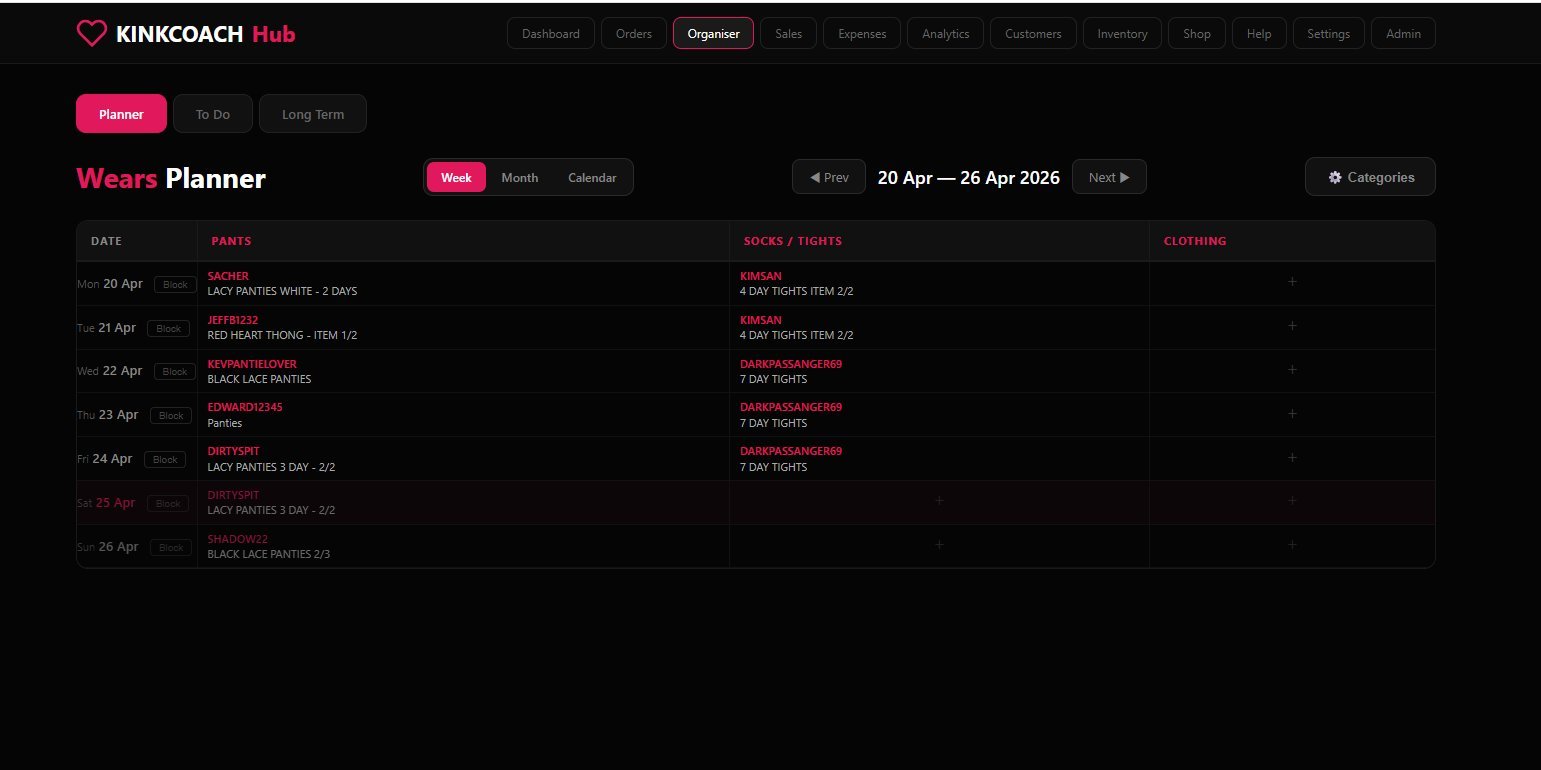 Orders page with custom sections, status dots, and bulk actions