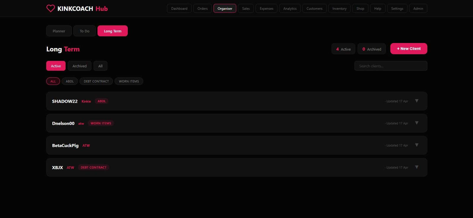 To Do list with completion tracking